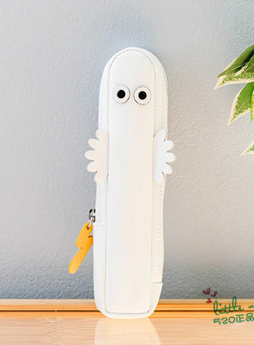 日本代购 Moomin精灵姆明 树精 可爱白色牛皮小笔袋 化妆袋