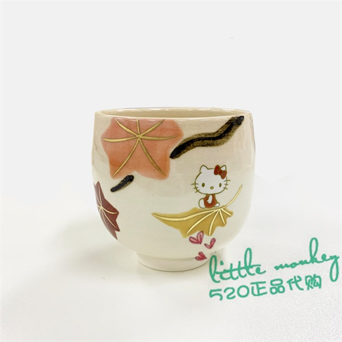 日本代购 HelloKitty凯蒂猫 红叶 传统工艺 和风陶瓷水杯茶杯