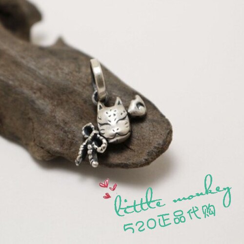 日本代购 小狐狸面具 日式和风 精致可爱 银吊坠 项坠