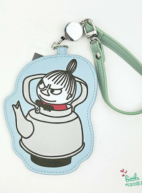 日本代购 Moomin精灵姆明 亚美 可爱蓝色带手绳公交卡饭卡IC卡套