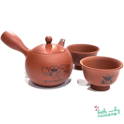 日本代购 达洋猫 和风 陶制茶壶水壶茶杯水杯茶具套装