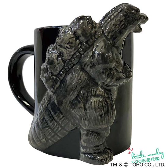 日本代购 Godzilla哥斯拉 陶瓷立体公仔马克杯水杯
