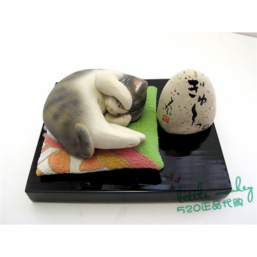 日本代购 猫咪 捂住眼睛 匠人手工 治愈可爱 公仔 摆件装饰