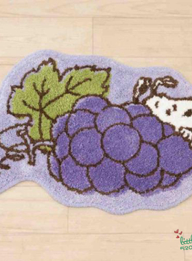 日本代购 snoopy史努比 紫色葡萄 可爱玄关室内地垫