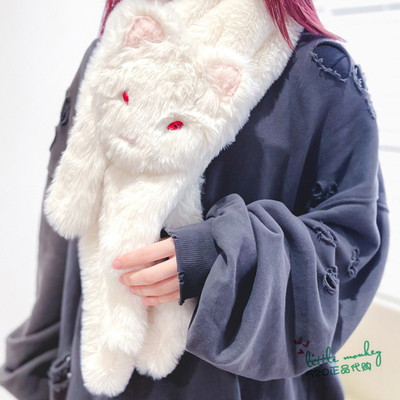 日本代购 哈利波特 白鼬 时尚可爱温暖毛绒公仔围巾