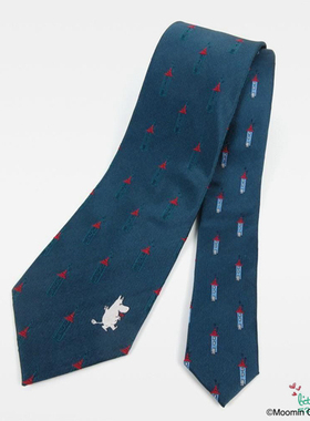 日本代购 Moomin精灵姆明 家 时尚 蓝色 灰色领带