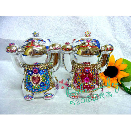 日本代购 招财猫  镶钻 精美可爱招财招福开运装饰摆件