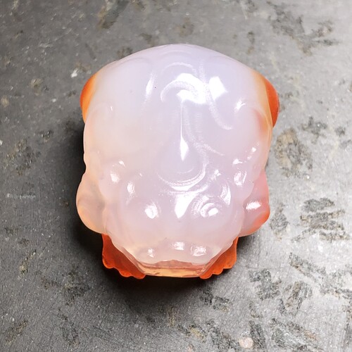 四川凉山料南红玛瑙 冰飘俏色巧雕红貔貅挂件吊坠13.7克