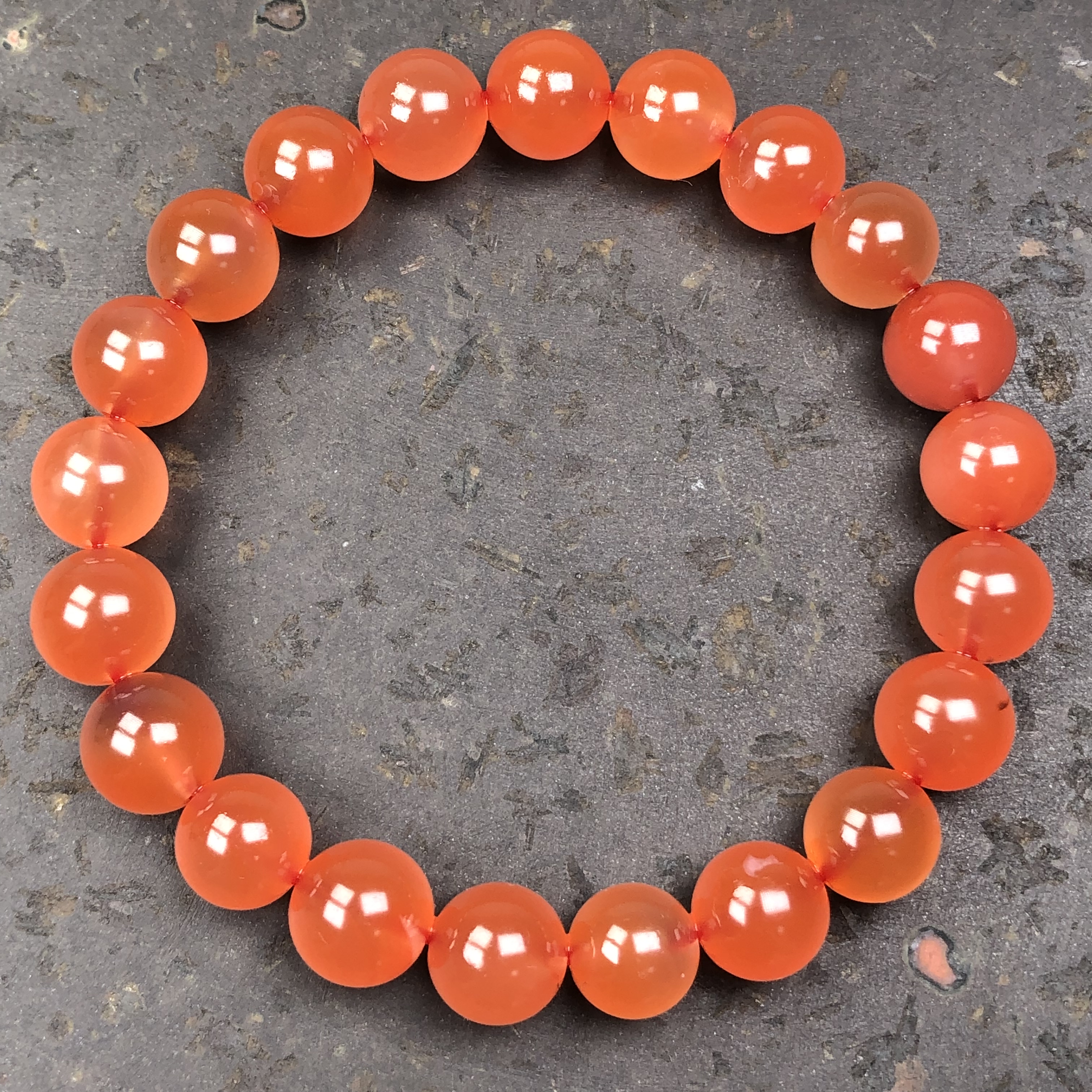 天然保山料南红玛瑙 无裂原矿冰红色单圈手串圆珠女士女款手链9mm