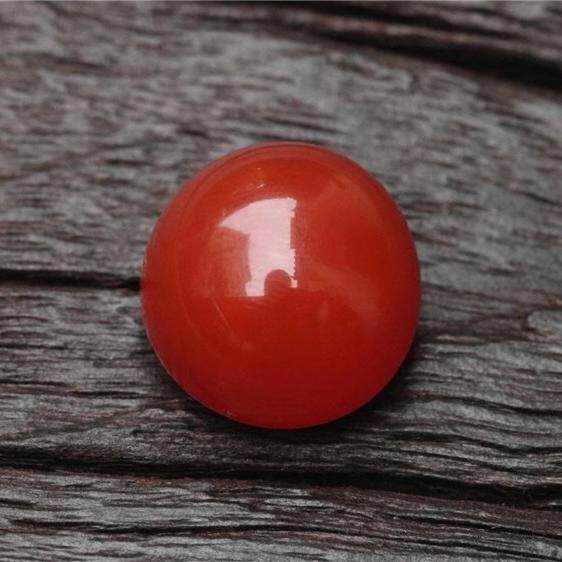 保山南红玛瑙 无裂原矿柿子红蛋面 男女款戒面裸石原石 5.0克