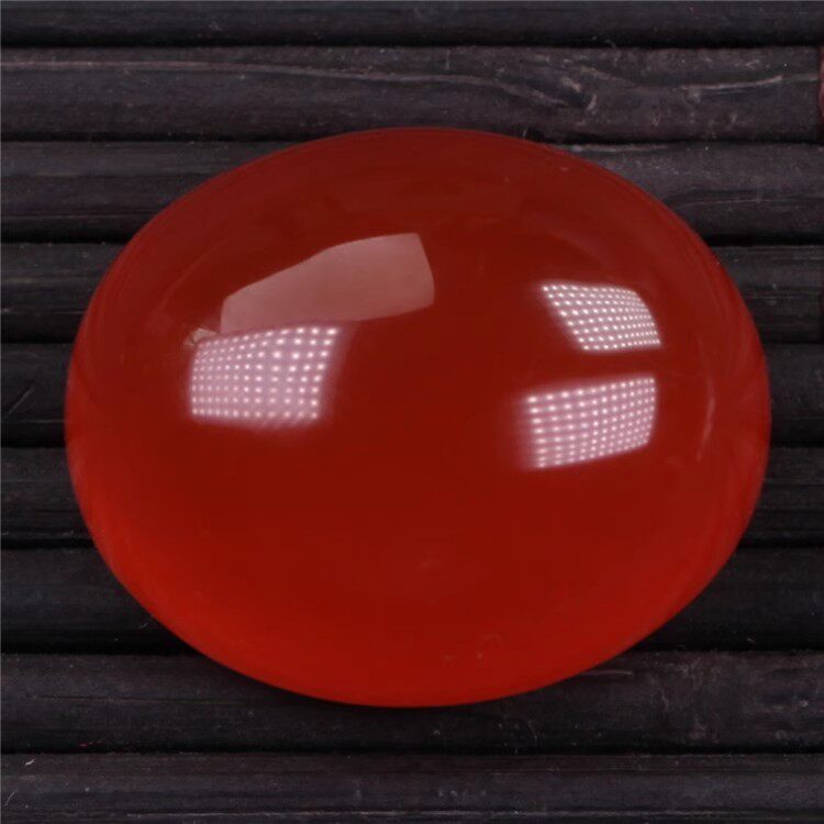 天然保山南红玛瑙 宝石级无裂原矿冰红裸石蛋面戒面吊坠挂件5.2克