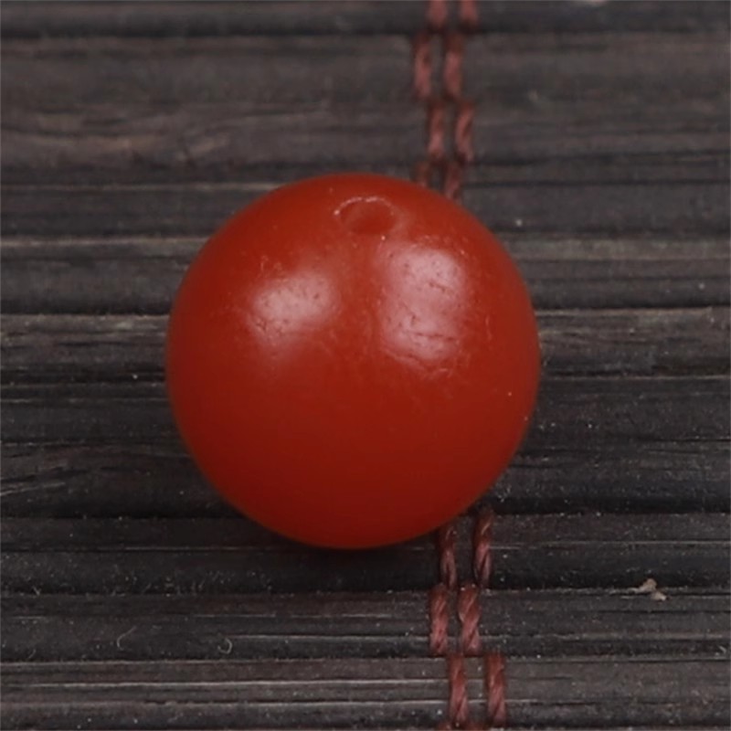 云南保山南红玛瑙 无裂原矿柿子红圆珠单珠 diy配饰配珠隔珠9.8mm