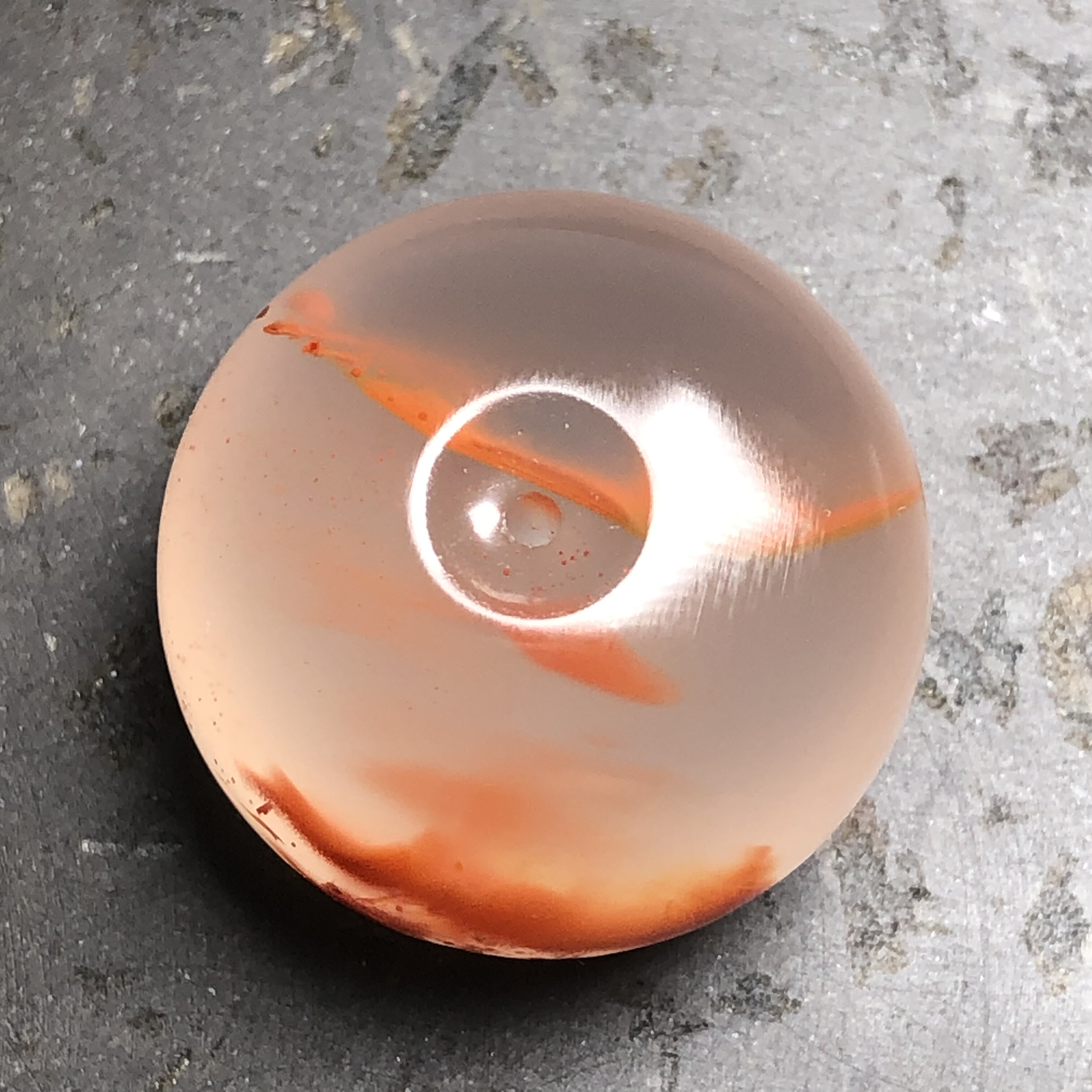 四川凉山料南红玛瑙 无裂原矿冰飘俏色高冰平安扣吊坠挂件 13.5克