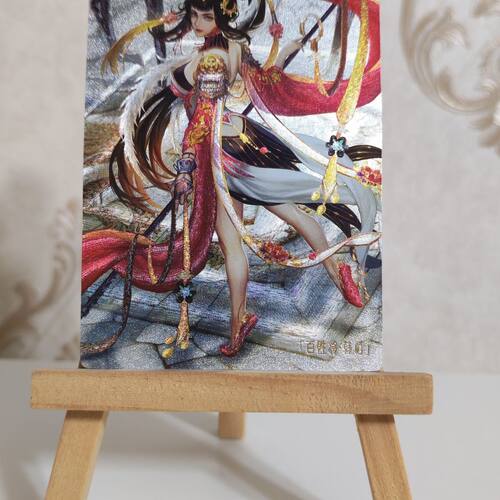 异界水浒神姬 百胜将韩滔 半粗闪折光闪卡 卡背人物介绍 88*63MM
