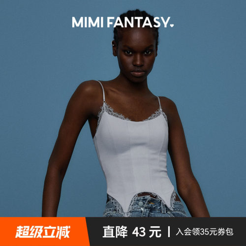 蕾丝吊带背心文胸一体显瘦薄上衣