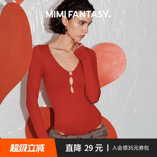 轻塑身辣妹出街深V连体衣