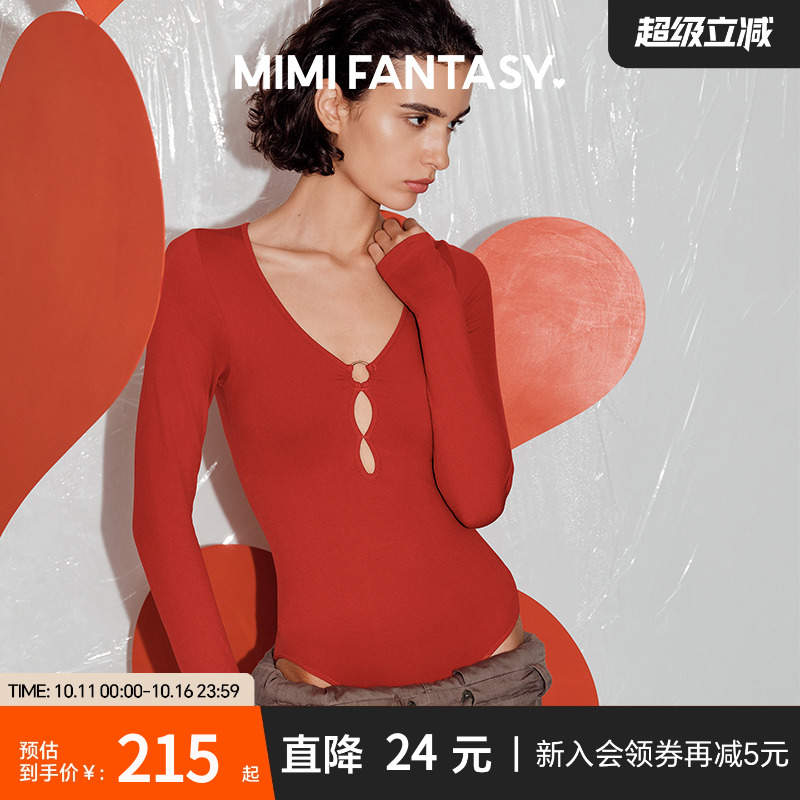 轻塑身辣妹出街深V连体衣