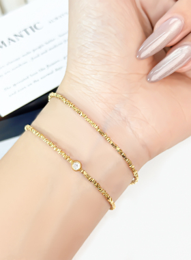 足银999电镀金小众高级感碎银手链