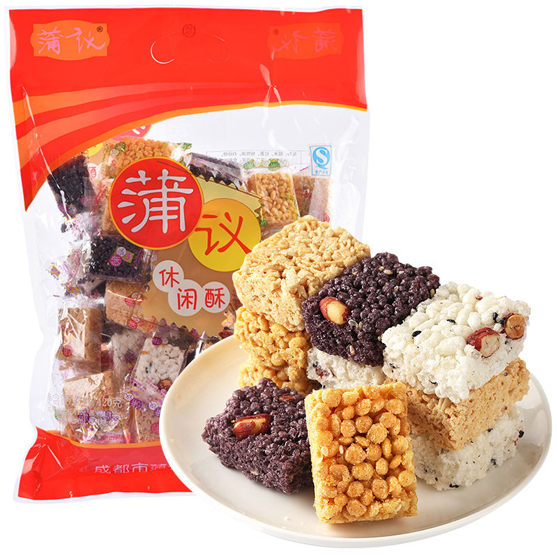 成都特产小吃蒲议休闲酥420g 米花糖玉米黑米蛋苕酥什锦粗粮零食