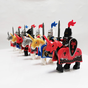 中世纪古罗马战士指挥官角斗士斯巴达勇士兵人仔塑料拼插积木玩具