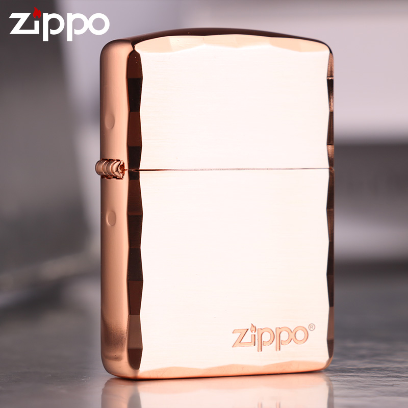 zippo防风煤油芝宝黄铜咬边火机