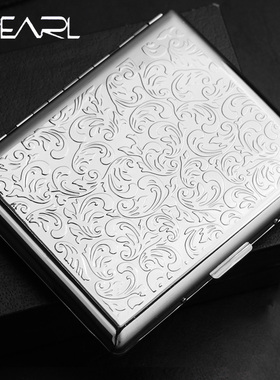 日本tsubota pearl坪田明珠烟盒双层唐草雕花100mm礼品男20支装