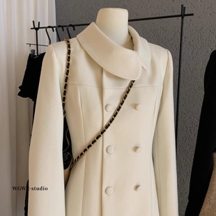 WGWE2025秋广州十三行女装韩系翻领小香风羊毛毛呢大衣小个子外套