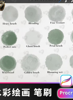 25Procreate水彩笔刷procreate笔刷procrete画笔插画素材IP笔刷