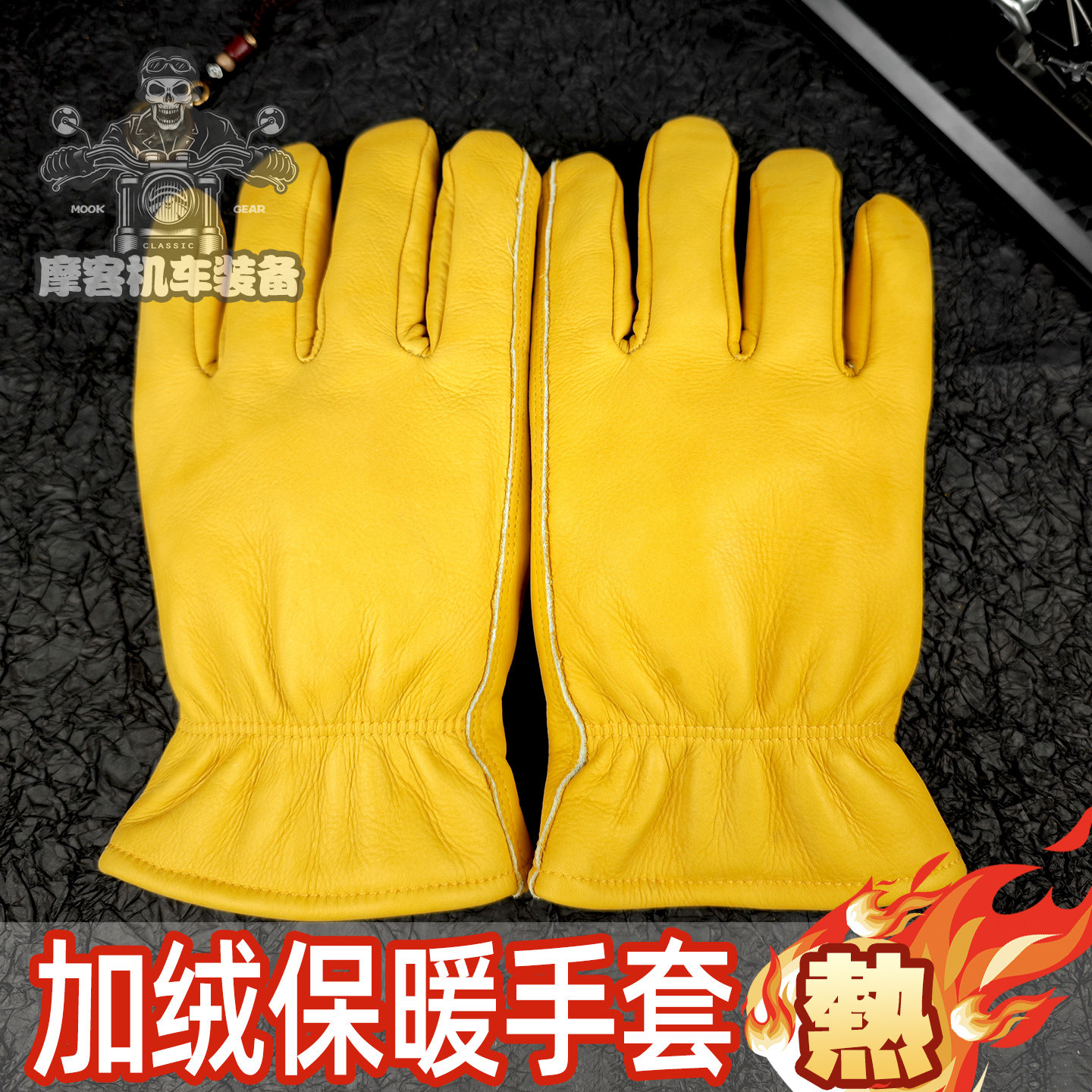 纯牛皮手套摩托车机车骑士马术复古哈雷骑行巡航户外登山露营保护