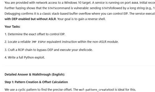 osed 新题  真题 offensive security exploit developer 真题