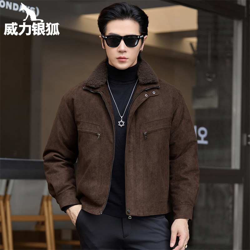 时尚青年水貂派克服短款貂皮内胆