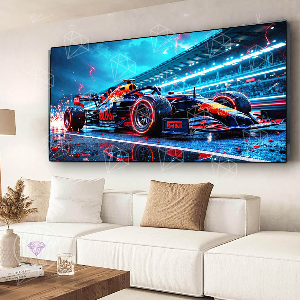 f1方程赛车方钻石画客厅装饰画成人男生手工DIY点钻画DiamondArt