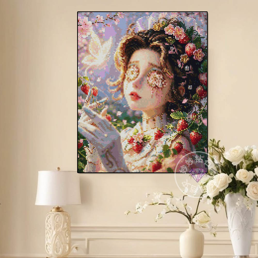 洛可可艾米丽医生钻石画高颜值粉色公主女孩动漫人物粘贴钻十字绣
