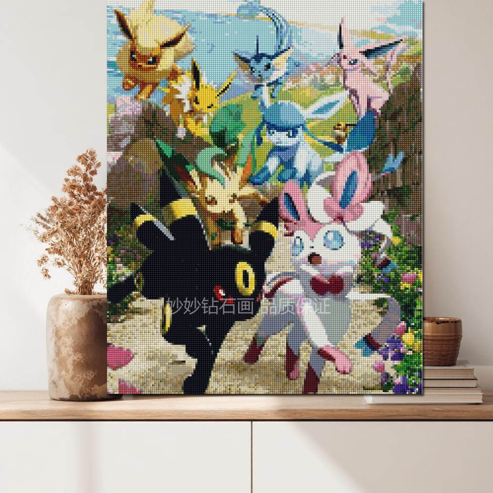 宝可梦伊布贴钻石画2025新款儿童成人手工diy刺绣eeveeDiamondArt