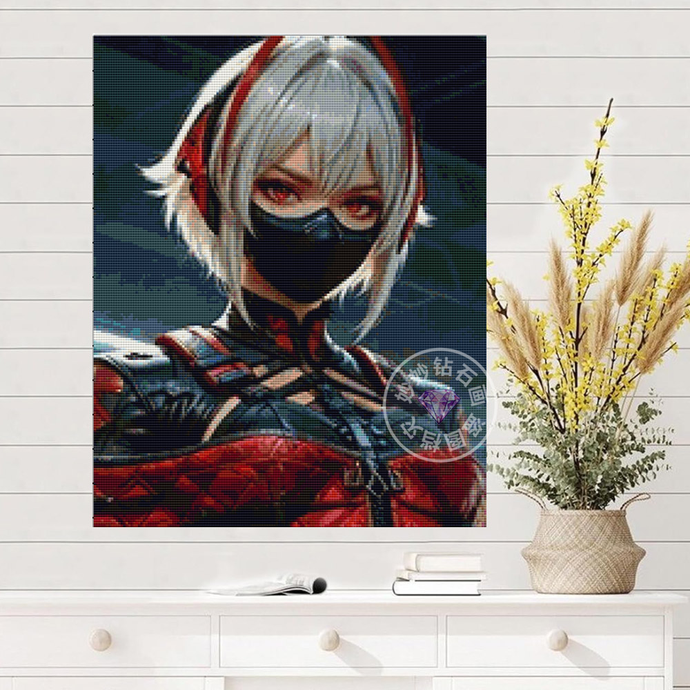 方钻高颜值三角洲红皮麦晓雯钻石画骇爪DIY手工高难度点钻十字绣图片