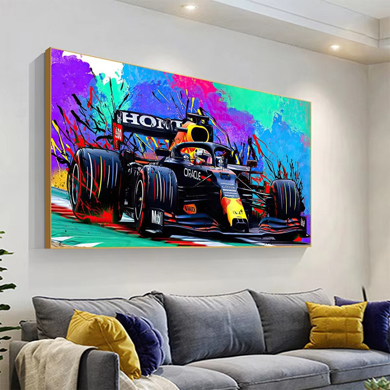 F1方程赛车跑车钻石画高难度男孩DIY手工点钻砖石十字绣贴钻儿童