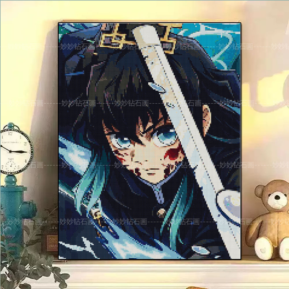 时透无一郎钻石画儿童鬼灭之刃男孩DIY砖石马赛克刺绣Demonslayer