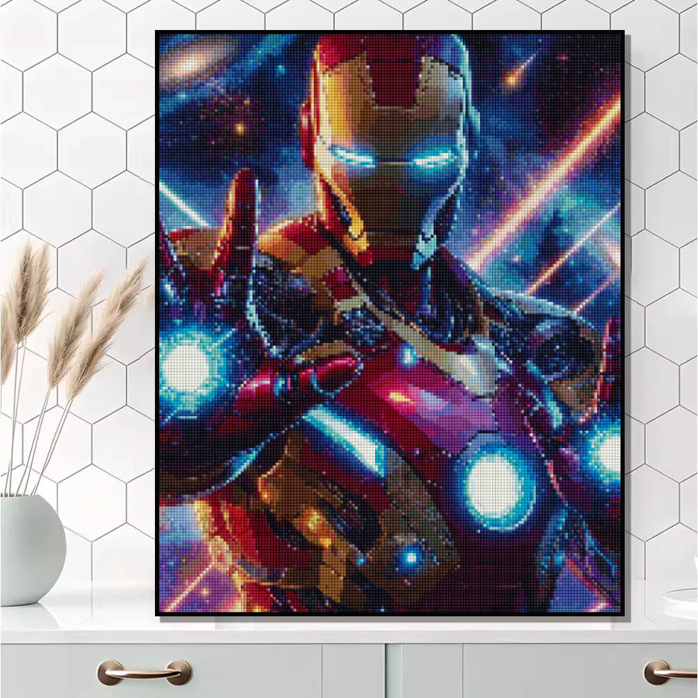 2026新款漫威钢铁侠钻石画儿童房挂画男孩手工5DIY砖石贴画十字绣,居家布艺,钻石绣,淘宝优惠券,粉丝福利购,淘宝优惠卷