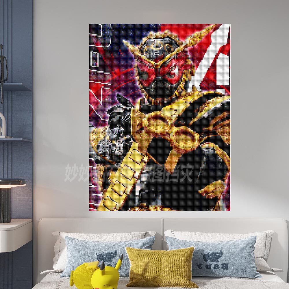 假面骑士时王钻石画儿童房砖石装饰画男孩手工点钻十字绣2026新款