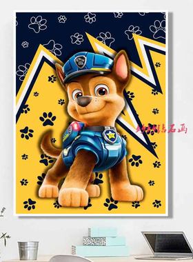 2026新款汪汪队阿奇钻石画男孩儿童小学生手工diy点钻砖石十字绣