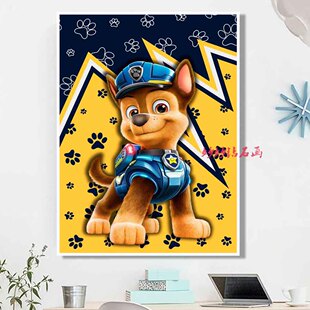 2026新款汪汪队阿奇钻石画男孩儿童小学生手工diy点钻砖石十字绣