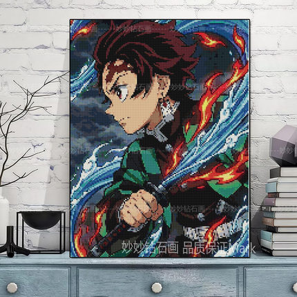 鬼灭之刃灶门炭治郎钻石画儿童小男孩DIY手工砖石画KamadoTanjiro