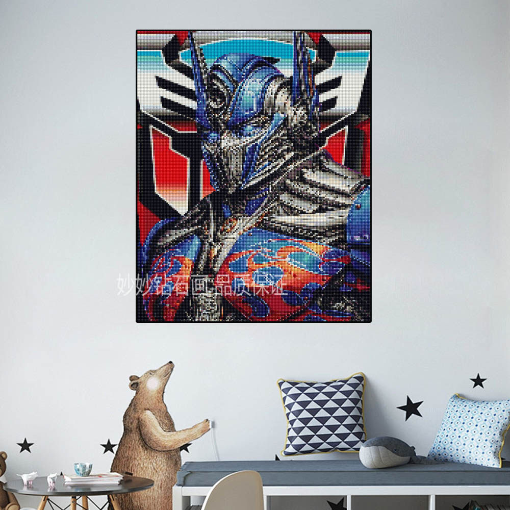 2026新款擎天柱钻石画儿童卧室床头画男孩手工5diy砖石绣变形金刚,居家布艺,钻石绣,淘宝优惠券,粉丝福利购,淘宝优惠卷