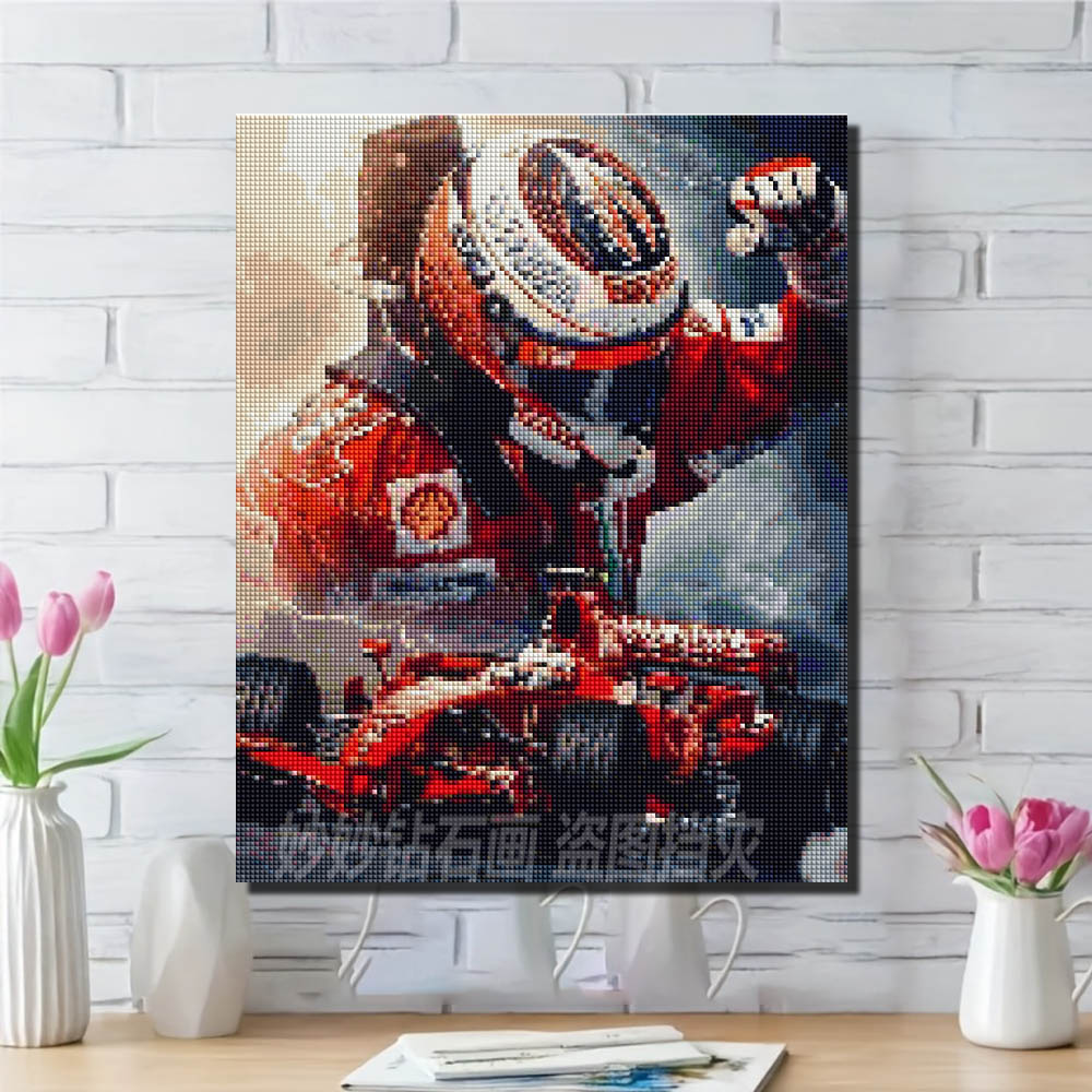 2026新款F1赛车满钻石贴画成人diy手工男孩点钻十字绣跑车砖石绣