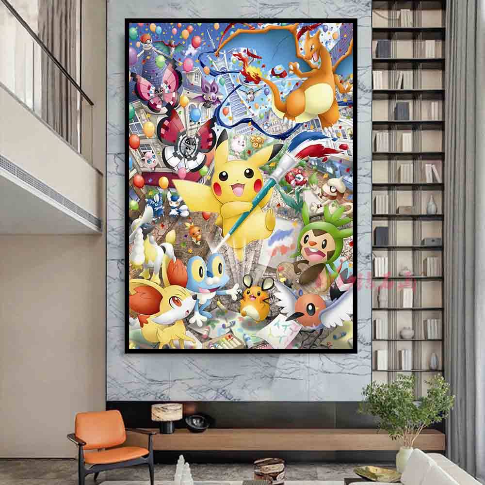 2026新款精灵宝可梦钻石画男孩手工5DIY儿童房砖石十字绣神奇宝贝