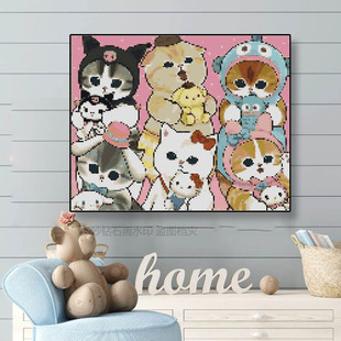 可爱mofusand猫方钻石画高难度女孩子diy成人女生手工点钻十字绣