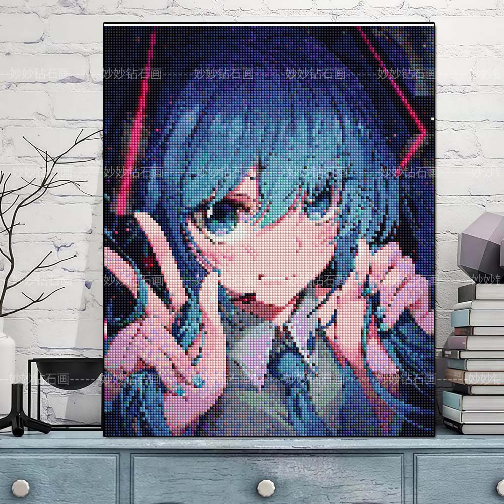 2026新品初音未来钻石贴画女孩高难度儿童男孩diy手工镶钻砖石绣