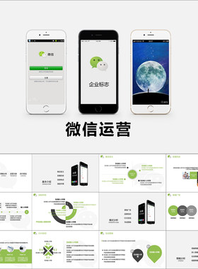 【动态PPT】微信运营管理营销策划公众号朋友圈手机背景PPT模板
