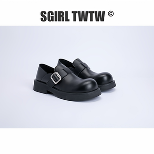 TWTW复古一字扣勃肯鞋 SGIRL 女厚底皮鞋 懒人鞋 LL880 乐福单鞋