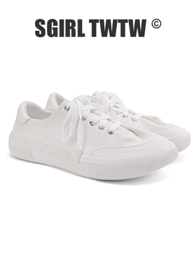 Y370-1 SGIRL TWTW新款系带鞋子小白鞋车缝线厚底休闲风低帮透气